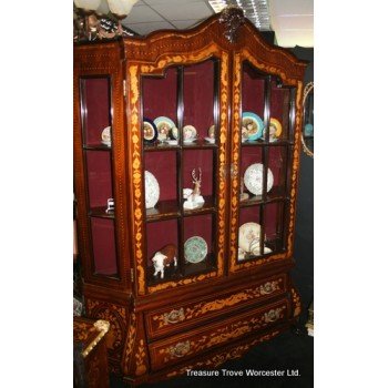 Large Dutch Marquetry Display Cabinet