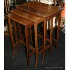 Edwardian Mahogany Inlaid Georgian Revival Nest of Tables