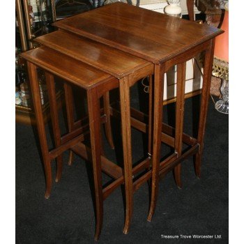 Edwardian Mahogany Inlaid Georgian Revival Nest of Tables