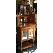 Rosewood Edwardian Inlaid Corner Cabinet