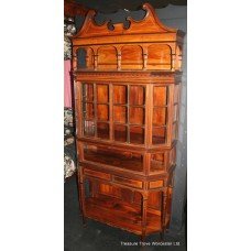 Edwardian Inlaid Yew Wood Display Cabinet