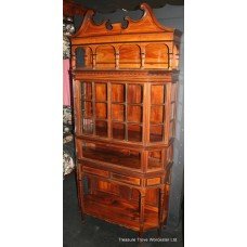 Edwardian Inlaid Yew Wood Display Cabinet