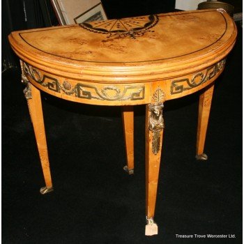 Empire Style Maple Demilune Card Table