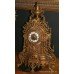 Ornate Louis Style French Brass Garniture Clock Set