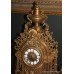 Ornate Louis Style French Brass Garniture Clock Set