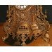 Ornate Louis Style French Brass Garniture Clock Set