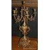Ornate Louis Style French Brass Garniture Clock Set