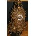 Ornate Louis Style French Brass Garniture Clock Set