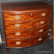George IV Bow Fronted Mahogany Chest of Drawers