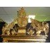 Gilt Gold Leaf Greco Roman Footed Overmantle Mirror