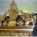 Gilt Gold Leaf Greco Roman Footed Overmantle Mirror