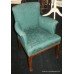 Studded Green Velvet Mahogany Armchair