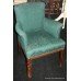 Studded Green Velvet Mahogany Armchair