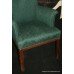 Studded Green Velvet Mahogany Armchair