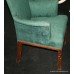 Studded Green Velvet Mahogany Armchair