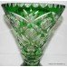Green Cut Glass Overlay Crystal Vase