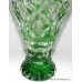 Green Cut Glass Overlay Crystal Vase