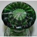 Green Cut Glass Overlay Crystal Vase