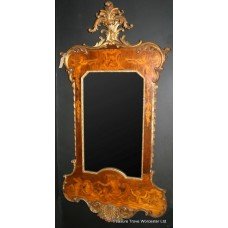 Inlaid Ornate Neoclassical Looking Glass