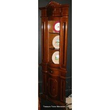 Italian Walnut Inlaid Serpentine Fronted Corner Cabinet