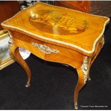 Victorian Marquetry Kingwood French Works Table