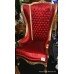 Stunning Large Carved Giltwood Upholstered Throne Chair