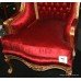 Stunning Large Carved Giltwood Upholstered Throne Chair