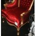 Stunning Large Carved Giltwood Upholstered Throne Chair