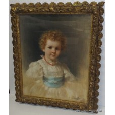 Leon Spinick Portrait of a Child Pastel 1897