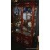 Mahogany Oriental Mother of Pearl Inlaid Display Cabinet