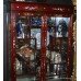 Mahogany Oriental Mother of Pearl Inlaid Display Cabinet