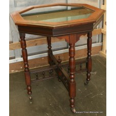Walnut Late Victorian Octagonal Display Table