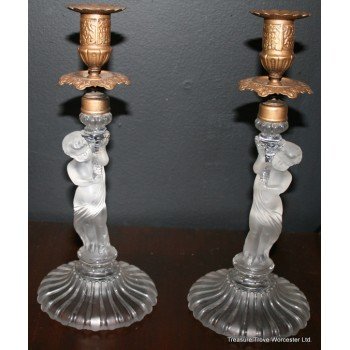 Pair of Ormolu Mounted Baccarat Candlesticks