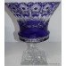 Pair of Large Cut Glass Overlay Crystal Thistle Vases