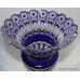 Pair of Large Cut Glass Overlay Crystal Thistle Vases