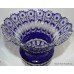 Pair of Large Cut Glass Overlay Crystal Thistle Vases