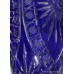 Pair of Fine Blue Cut Glass Overlay Crystal Vases