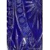 Pair of Fine Blue Cut Glass Overlay Crystal Vases