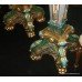 Pair Venetian Style Cherub Malachite Pedestals