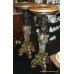 Pair Venetian Style Cherub Malachite Pedestals
