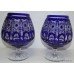 Pair of Cut Glass Blue Crystal Overlay Balloons