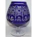 Pair of Cut Glass Blue Crystal Overlay Balloons