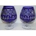 Pair of Cut Glass Blue Crystal Overlay Balloons