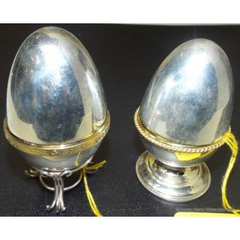 Pair of Fine David Mills Silver and Gilt Eggs