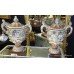 Pair Hugo Lonitz Late 19th c. German Majolica Urns