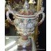 Pair Hugo Lonitz Late 19th c. German Majolica Urns