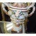 Pair Hugo Lonitz Late 19th c. German Majolica Urns