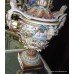 Pair Hugo Lonitz Late 19th c. German Majolica Urns
