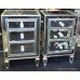 Pair of Small Bevel Mirrored Chests of Drawers