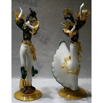 Pair Murano Glass Figures